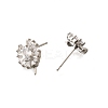 Brass Cubic Zirconia Stud Earrings Findings KK-R217-16P-2