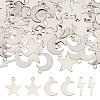 120Pcs 3 Styles Stainless Steel Pendants STAS-CA0002-43-1