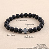 Natural Lava Rock Round Beaded Stretch Bracelets for Men Women OI3299-6-1