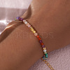 Faceted Round Natural Amethyst & Aquamarine & Apatite & Citrine & Carnelian Beaded Bracelets GF6950-2