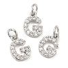 Brass Micro Pave Grade AAA Cubic Zirconia Charms LS-ZIRC-P067-11P-G-NR-1