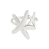 Non-Tarnish 304 Stainless Steel Starfish Open Cuff Rings for Women RJEW-S418-03P-2