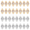 32Pcs 2 Colors Eco-Friendly Rack Plating Brass Pave Clear Cubic Zirconia Connector Charms KK-FH0007-31-1