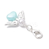 Heart Angel ABS Plastic & Acrylic Imitation Pearl Pendant Decorations HJEW-JM03160-02-5
