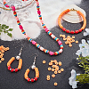 10 Strands Flat Round Handmade Polymer Clay Beads CLAY-PH0001-44P-5