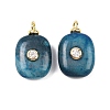 Dyed Natural Blue Agate Pendants KK-B157-42F-08-1