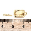 Brass Micro Pave Clear Cubic Zirconia Box Clasps KK-P291-40G-3