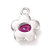 Eco-friendly Brass Micro Pave Medium Violet Red Cubic Zirconia Pendants KK-D079-04P-2