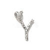 Rack Plating Brass Micro Pave Cubic Zirconia European Dangle Charms KK-L210-015P-Y-1