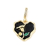 Brass Enamel Micro Pave Cubic Zirconia Pendants KK-U043-11G-02-1