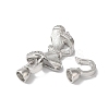 Rack Plating Brass Micro Pave Clear Cubic Zirconia Fold Over Clasps KK-A222-11P-2