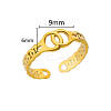 Personality Special-Interest 304 Stainless Steel Cuff Rings for Women FS-WG32BFC-06-3