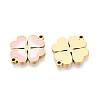 304 Stainless Steel Enamel Heart Clover Links STAS-T073-26G-2