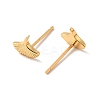 Brass Ginkgo Leaf Stud Earrings for Women LS-EJEW-P199-18G-2