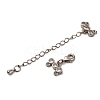 Brass Micro Pave Clear Cubic Zirconia Chain Extender KK-A214-35P-2