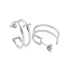 Non-Tarnish 304 Stainless Steel Double Cross Stud Earrings LS-EJEW-G326-05P-2