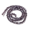 Transparent Electroplate Glass Beads Strands GLAA-F029-4mm-C04-2