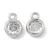 Brass with Clear Cubic Zirconia Pendants KK-I476-12P-1