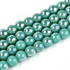 Electroplate Opaque Glass Beads Strands GLAA-T032-P6mm-AB12A-1