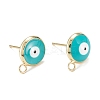 Eco-Friendly Brass Enamel Stud Earring Findings KK-H761-02G-B-1