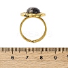 Oval Natural Banded Agate Finger Rings RJEW-M063-01G-14-3