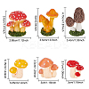 GOMAKERER 12Pcs 6 Style Resin Potted Mushroom Display Ornaments DJEW-OC0001-31-2