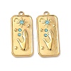 304 Stainless Steel Rhinestone Pendants STAS-L308-02B-G-1