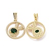 Brass Micro Pave Cubic Zirconia Pendants ZIRC-F134-26G-02-1