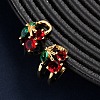 Brass Micro Pave Cubic Zirconia Cuff Earrings LS-EJEW-D328-06G-03-1