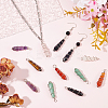 14Pcs 7 Colors Natural & Synthetic Mixed Gemstone Pointed Pendants PALLOY-AB00154-4