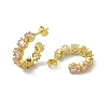 Rack Plating Brass Cubic Zirconia Stud Earrings for Women EJEW-M213-35G-B-2