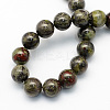 Round Natural Dragon Blood Jasper Beads Strands G-S173-12mm-2
