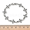 Brass Enamel Micro Pave Clear Cubic Zirconia Cross Link Chain Bracelets for Women BJEW-G764-02P-5
