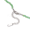Stainless Steel Pendant Electroplate Glass Faceted Rondelle Beaded Necklaces NJEW-JN05530-6