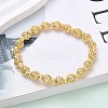 Brass Round Beaded Stretch Bracelets for Women BJEW-B148-04A-G-1