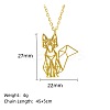 304 Stainless Steel Geometric Artistic Hollow Animal Pendant Necklaces JK0174-12-1