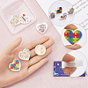 8Pcs 4 Style Heart Silicone Focal Beads SIL-SC0001-65-3