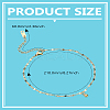 1Pc 304 Stainless Dapped Chain Round Charm Anklets for Women AJEW-LP0007-61-3