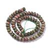 Faceted Natural Unakite Rondelle Beads Strands G-K090-10-3