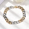304 Stainless Steel Cuban Link Chain Bracelets for Women LS-BJEW-D377-01C-2