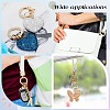 6Pcs Rack Plating Brass Micro Pave Clear Cubic Zirconia Spring Gate Ring ZIRC-SC0001-30-5