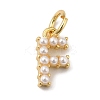 Rack Plating Brass with ABS Plastic Imitation Pearl Charms KK-B092-30F-G-1