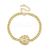 Brass Micro Pave Clear Cubic Zirconia Link Bracelets BJEW-Z082-03G-03-4