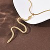 304 Stainless Steel Snake Pendant Double Layer Necklaces for Women LS-NJEW-Z108-03G-3
