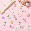 60Pcs 6 Colors Glass Pendants PALLOY-CJ00062-6