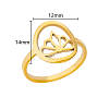 Personality Special-Interest 304 Stainless Steel Finger Rings for Women FS-WG32BFC-04-3