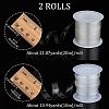 2 Rolls 2 Styles Invisible Stretchy TPU Plastic Transparent Elastic Strap EW-NB0001-09-2