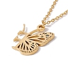 Initial Letter with Butterfly Pendant Necklace LS-NJEW-C026-01G-F-3