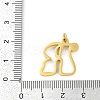 304 Stainless Steel Pendants STAS-R137-01G-R-3