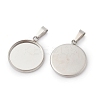 304 Stainless Steel Pendant Cabochon Settings STAS-I328-01F-P-2